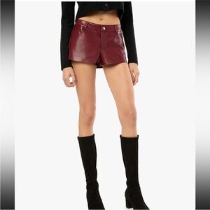 Weworewhat HOT SHORTS BURGUNDY / 2 like new Women's Burgundy Leather Shorts